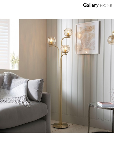 Gallery Home Gold Dilan 3 Bulb Floor Lamp (U55992) | £196
