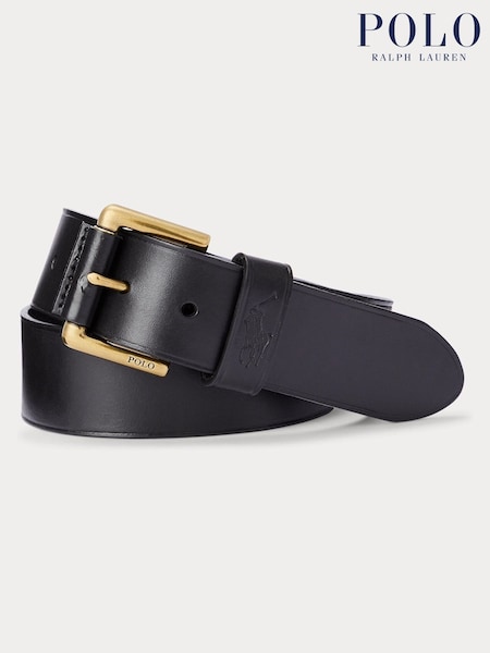 Polo Ralph Lauren Black Leather Pony Player Belt (U57128) | £70