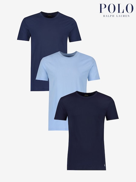 Polo Ralph Lauren Blue/Grey Loungewear Slim Cotton 3-Pack T-Shirts (U57969) | £60