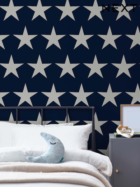 Navy Blue Stars Wallpaper Sample Paste The Wall (U58292) | £1