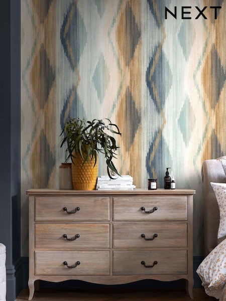 Orange Abstract Ikat A4 Wallpaper Sample (U58304) | £1