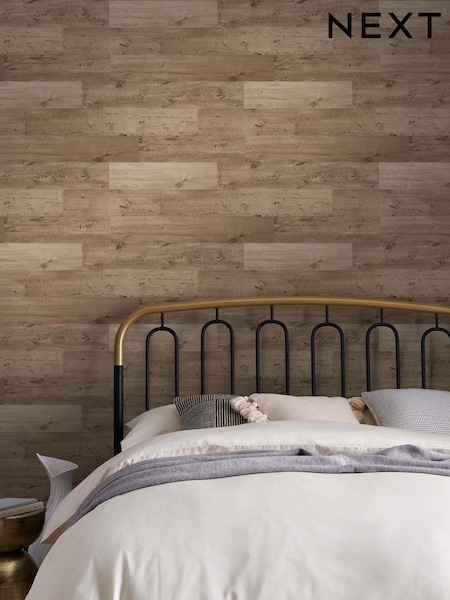 Light Natural Bronx Wood Effect A4 Wallpaper Sample (U58309) | £1