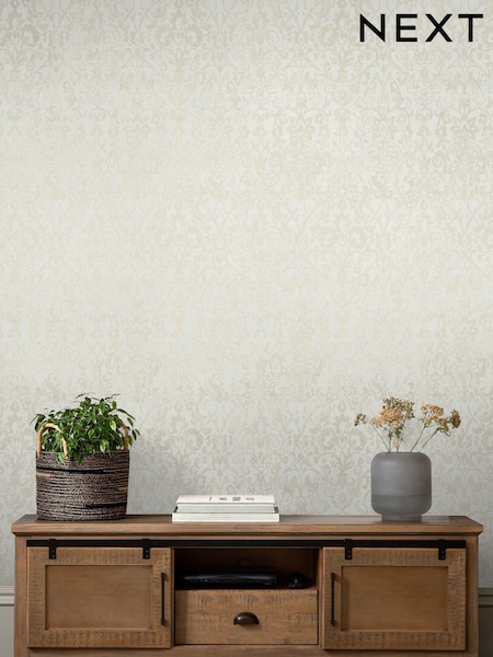 Natural Majestic Damask A4 Wallpaper Sample (U58325) | £1