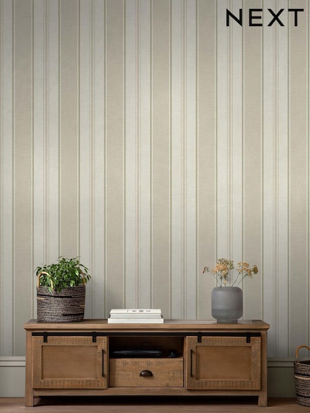 Natural Bold Country Stripe A4 Wallpaper Sample (U58328) | £1