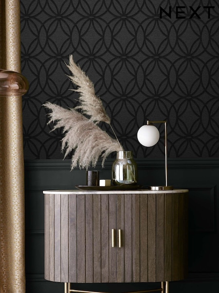 Charcoal Geometric Luxe A4 Wallpaper Sample (U58392) | £1
