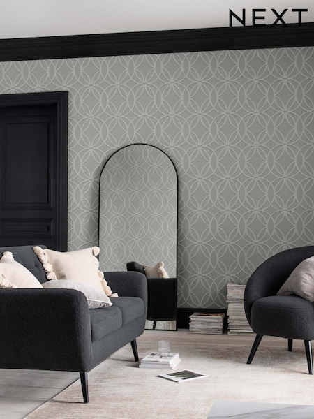 Grey Geometric Luxe A4 Wallpaper Sample (U58393) | £1