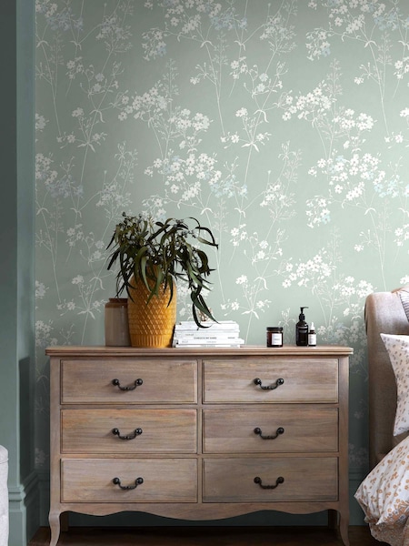 Blue Country Leaves A4 Wallpaper Sample (U58413) | £1