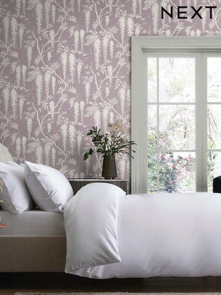 Mauve Purple Next Statement Leaves A4 Wallpaper Sample (U58428) | £1