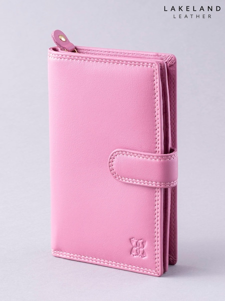 Lakeland Leather Mauve Pink Medium Tab Purse (U5B875) | £30