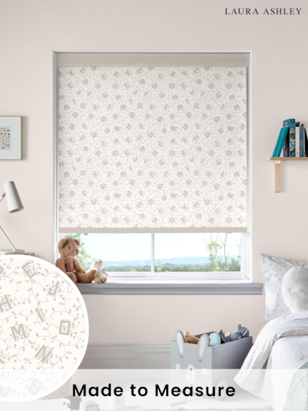 Laura Ashley Linen Natural Ahoy Alphabet Made To Measure Roller Blind (U61034) | £58