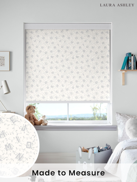 Laura Ashley Pale Steel Grey Ahoy Alphabet Made To Measure Roller Blind (U61035) | £58