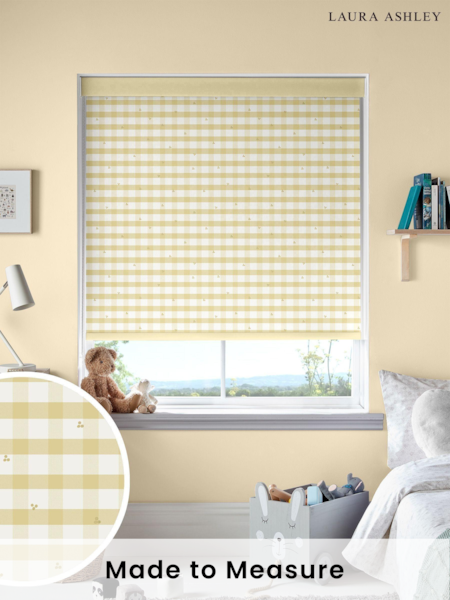 Laura Ashley Buttercup Yellow Alphabet Gingham Made To Measure Roller Blind (U61039) | £58