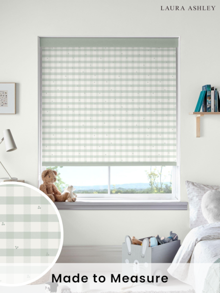 Laura Ashley Sage Green Alphabet Gingham Made To Measure Roller Blind (U61040) | £58