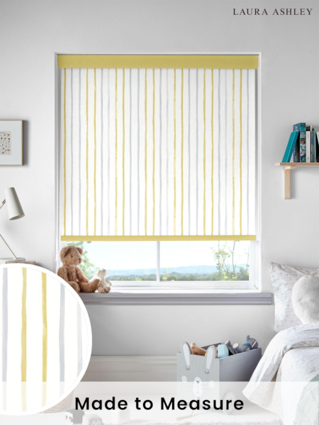 Laura Ashley Yellow Painterly Stripe Made To Measure Roller Blind (U61052) | £58