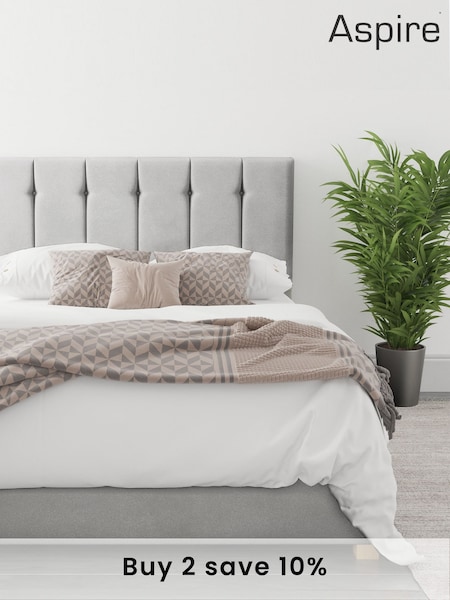 Aspire Furniture Silver Grey Hepburn Velvet End Lift Ottoman Storage Bed (U61145) | £425 - £675