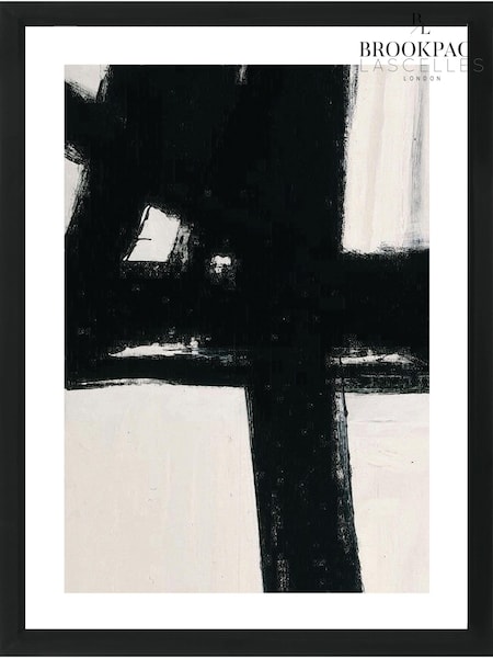 Brookpace Lascelles Black 'Nero 1' Abstract Picture in Satin Frame (U61924) | £142.50