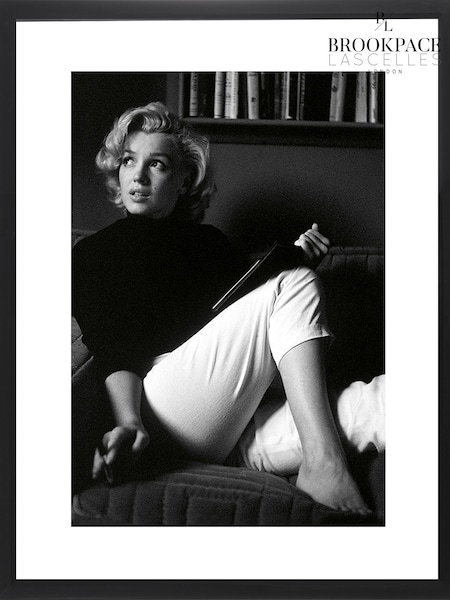 Brookpace Lascelles Black Black And White 'Marilyn Monroe Book' Photographic Print In Glass Black Frame (U61929) | £160