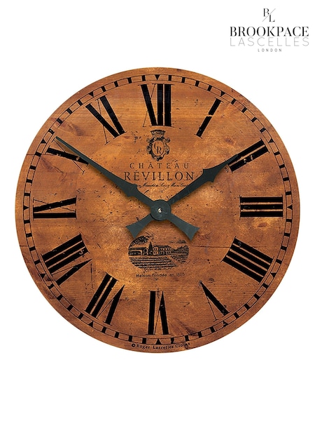 Brookpace Lascelles Brown Open Faced French Wine Chateau Wall Clock (U61933) | £55