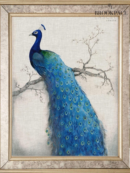 Brookpace Lascelles Gold Peacock II in Antique Mirrored Frame (U61939) | £115