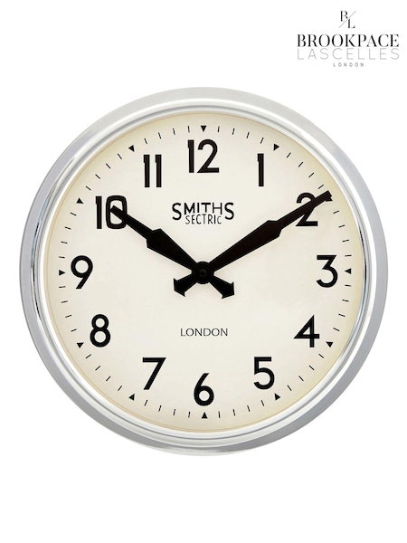 Brookpace Lascelles Chrome Retro Style Smiths Chrome Metal Cased Wall Clock (U61961) | £69