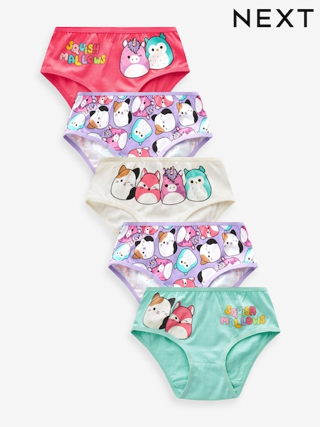 Red/Green 100% Cotton Squishmallow Briefs 5 Pack (5-14yrs) (U62231) | £11 - £14