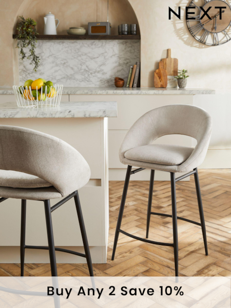Tweedy Plain Light Natural Hewitt Bar Stool (U63339) | £155