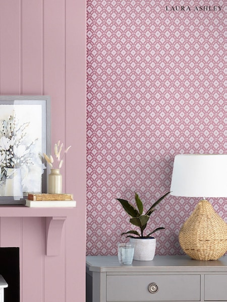 Laura Ashley Mulberry Purple Whitebrook A4 Wallpaper Sample (U66222) | £1