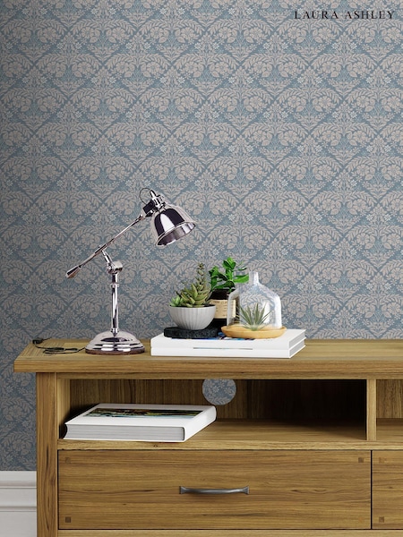Laura Ashley Blue Margam A4 Wallpaper Sample (U66226) | £1