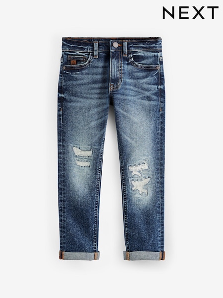 Mid Blue Distressed Jeans (3-16yrs) (U67479) | £17 - £22