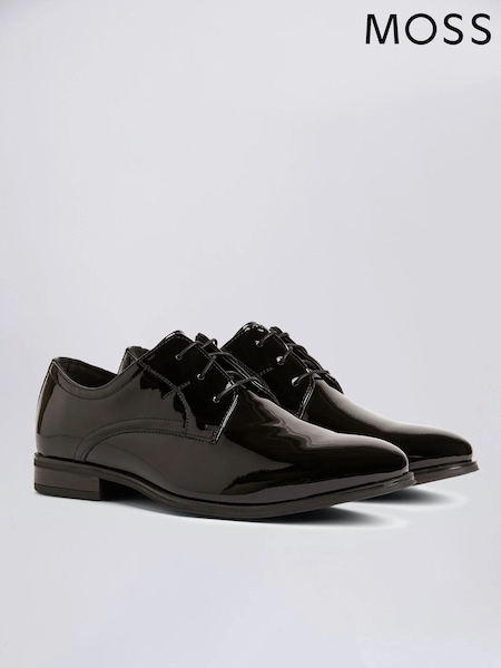 MOSS Black Mayfair Patent Dress Shoes (U67974) | £70