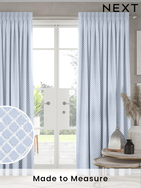 Ice Blue Kyoto Made To Measure Curtains (U69032) | £100
