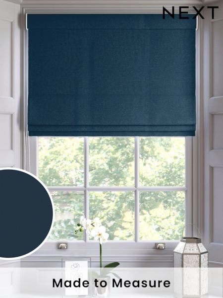 Indigo Blue Montero Velvet Made To Measure Roman Blinds (U69094) | £75