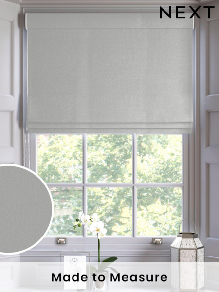 Platinum Grey Montero Velvet Made To Measure Roman Blinds (U69102) | £75
