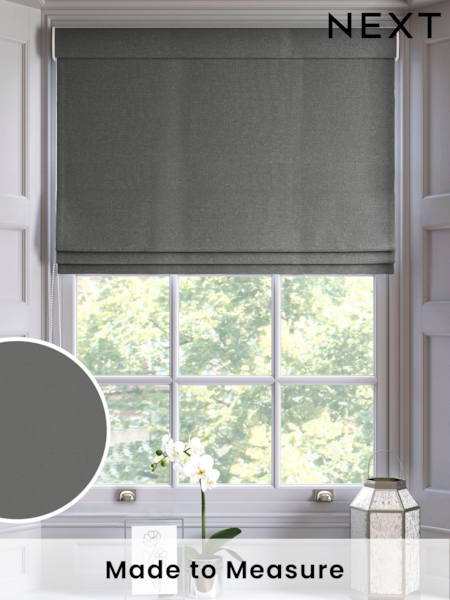 Smoke Grey Montero Velvet Made To Measure Roman Blinds (U69107) | £75