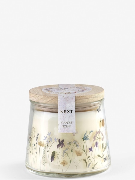 Lilac Purple Floral Peach and Peony Blossom Candle (U69607) | £7