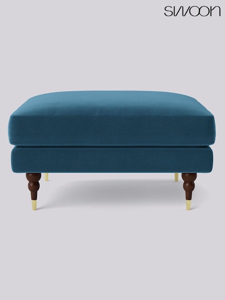 Swoon Blue Charlbury Ottoman Easy Velvet - Petrol Blue Ottoman (U70028) | £449
