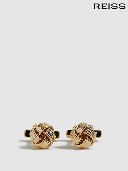 Reiss Gold Callum Knot Cufflinks (U70209) | £58