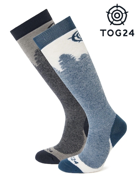 Tog 24 Blue/Black Aprica Ski Socks 2 Packs (U71899) | £32