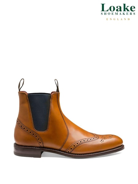 Loake Hoskins Calf Leather Brogue Dealer Boots (U72720) | £210