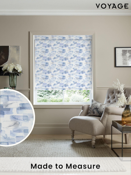 Voyage Bluebell Blue Blackout Salinas Made to Measure Roller Blind (U72988) | £73
