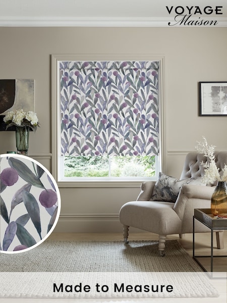 Voyage Violet Grey Blackout Enso Made to Measure Roller Blind (U72993) | £73