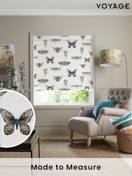 Voyage Natural Linen Fray Made to Measure Roman Blind (U73072) | £89