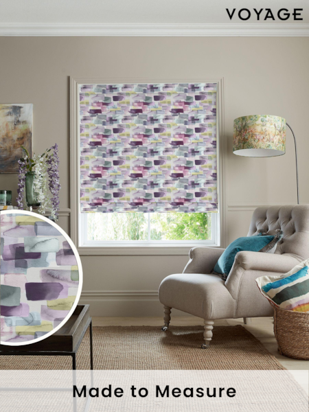Voyage Summer Purple Kampala Made to Measure Roman Blind (U73082) | £89