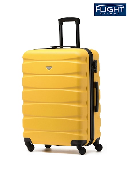 Flight Knight Yellow/Black Medium Hardcase Lightweight Check In Suitcase With 4 Wheels (U73166) | £60