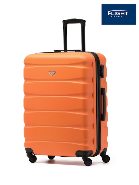 Flight Knight Orange/Black Medium Hardcase Lightweight Check In Suitcase With 4 Wheels (U74076) | £60
