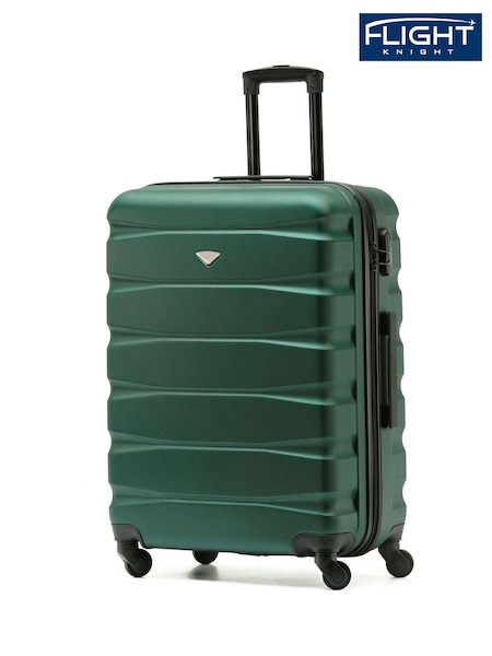 Flight Knight Forest Green/Black Medium Hardcase Lightweight Check In Suitcase With 4 Wheels (U74080) | £60