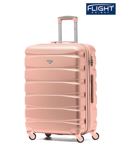 Flight Knight Rose Gold Medium Hardcase Lightweight Check In Suitcase With 4 Wheels (U74116) | £60
