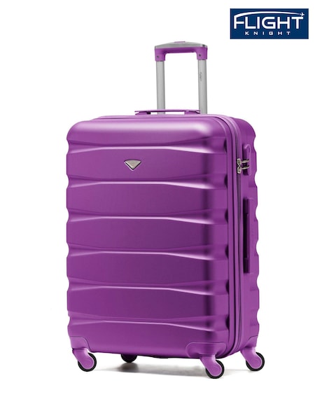 Flight Knight Purple Medium Hardcase Lightweight Check In Suitcase With 4 Wheels (U74118) | £60