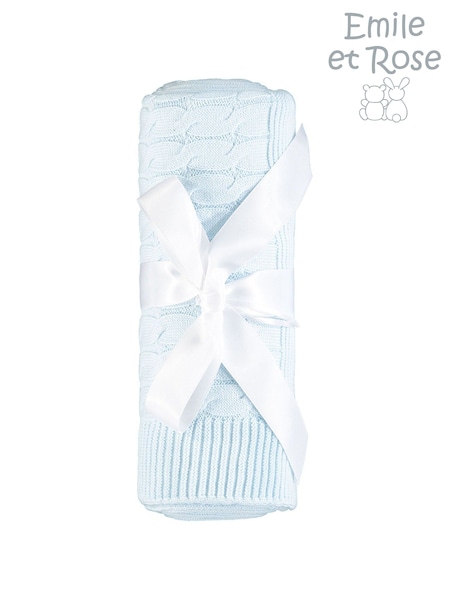 Emile Et Rose Cable Knit Baby 100% Cotton Blanket (U74239) | £44