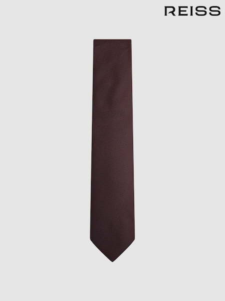 Reiss Burgundy Ceremony Textured Silk Blend Tie (U74289) | £48